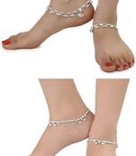 Alloy Silver Plated Indian Traditional Ethnic Fancy Anklets