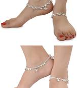 Alloy Silver Plated Indian Traditional Ethnic Fancy Anklets