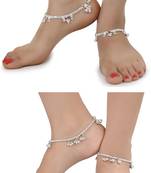 Alloy Silver Plated Indian Traditional Ethnic Fancy Anklets