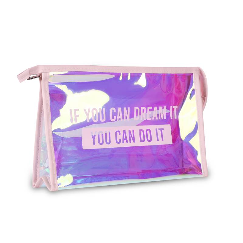 NFI essentials Glossy Makeup Pouch for Women Stylish Pouches for Makeup accessories storage Cosmetic (Light Pink)