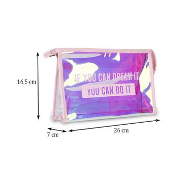 NFI essentials Glossy Makeup Pouch for Women Stylish Pouches for Makeup accessories storage Cosmetic (Light Pink) 4