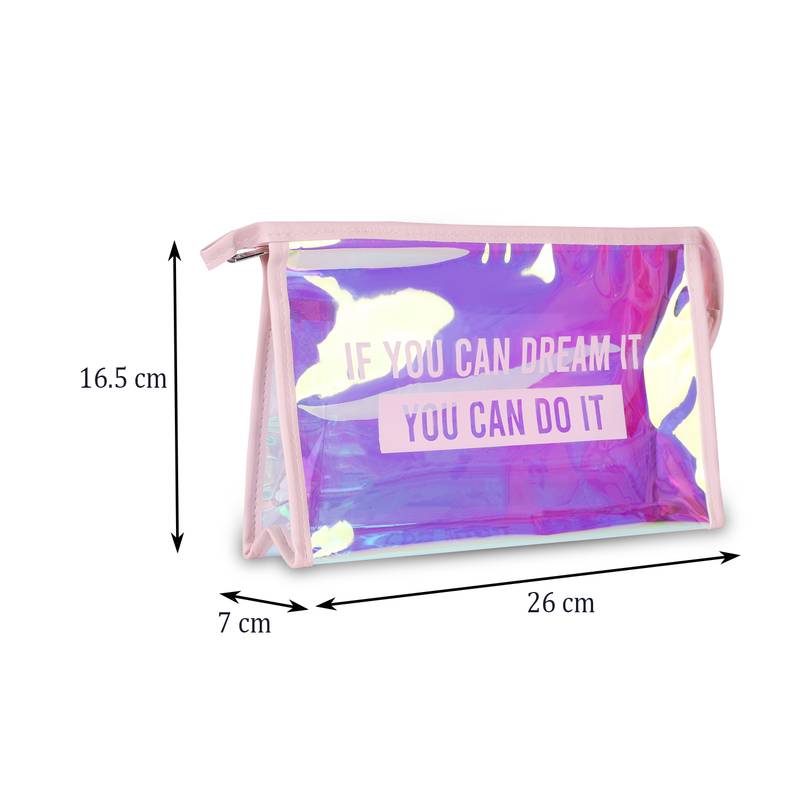 NFI essentials Glossy Makeup Pouch for Women Stylish Pouches for Makeup accessories storage Cosmetic (Light Pink)