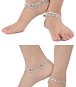 Alloy Silver Plated Indian Traditional Ethnic Fancy Anklets
