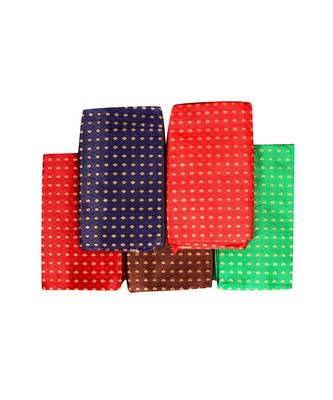 Multicolor Silk unstitched Solid  5 Blouse PIECES 2