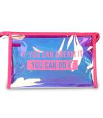 NFI essentials Glossy Makeup Pouch for Women Stylish Pouches for Makeup accessories storage Cosmetic (Dark Pink)