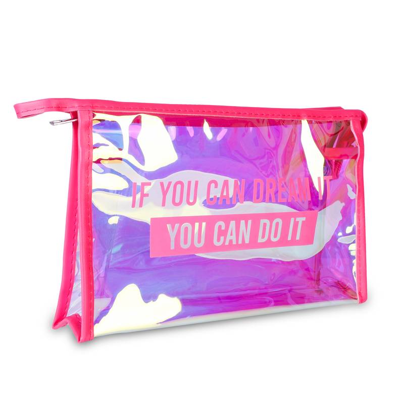 NFI essentials Glossy Makeup Pouch for Women Stylish Pouches for Makeup accessories storage Cosmetic (Dark Pink)