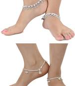 Alloy Silver Plated Indian Traditional Ethnic Fancy Anklets