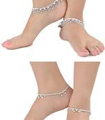 Alloy Silver Plated Indian Traditional Ethnic Fancy Anklets