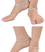 Alloy Silver Plated Indian Traditional Ethnic Fancy Anklets