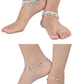 Alloy Silver Plated Indian Traditional Ethnic Fancy Anklets