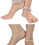 Alloy Silver Plated Indian Traditional Ethnic Fancy Anklets