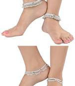 Alloy Silver Plated Indian Traditional Ethnic Fancy Anklets