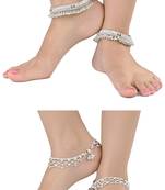 Alloy Silver Plated Indian Traditional Ethnic Fancy Anklets