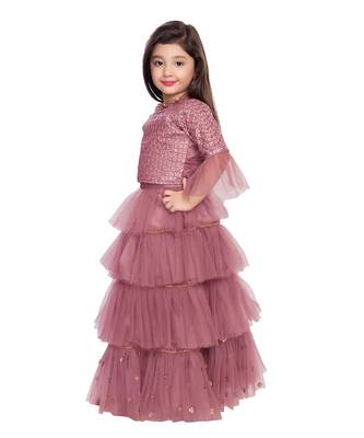 net pink plain   Choli   Lehenga   Dupatta 2