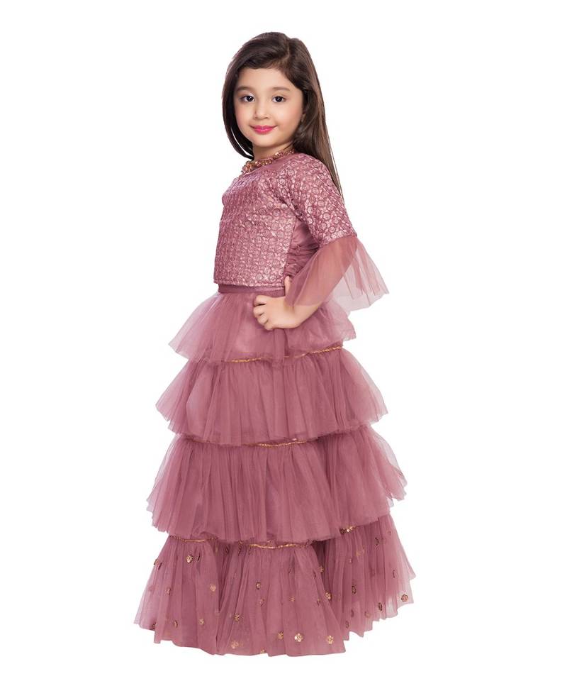 net pink plain   Choli   Lehenga   Dupatta