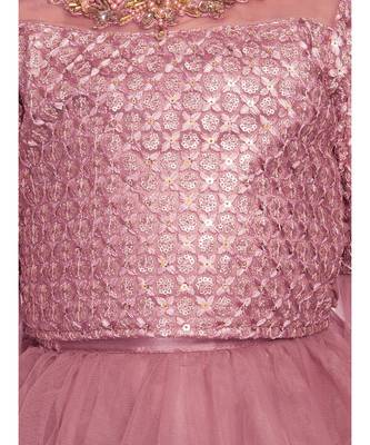 net pink plain   Choli   Lehenga   Dupatta 5