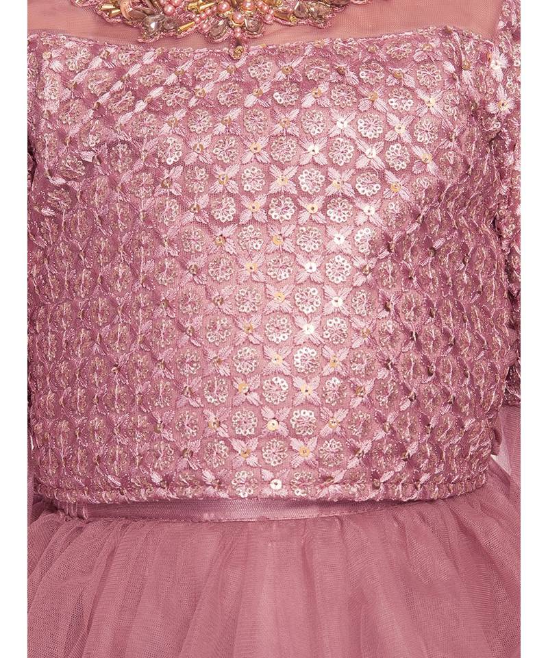 net pink plain   Choli   Lehenga   Dupatta