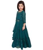 green silk blend  Gown