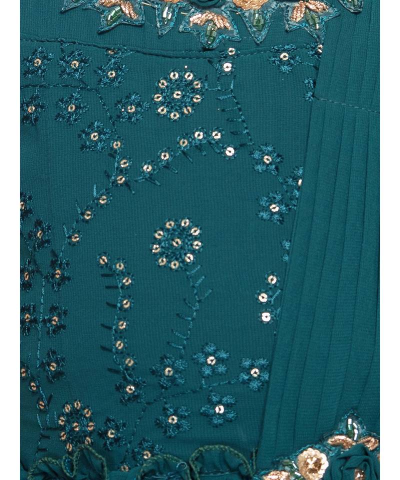 green silk blend  Gown