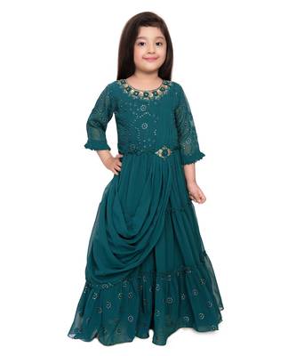 green silk blend  Gown 5