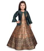 green polyester  Gown and  Jacket