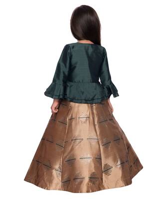 green polyester  Gown and  Jacket 5