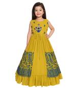 yellow silk blend  Gown and  Jacket