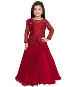 maroon silk blend  Gown