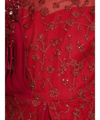 maroon silk blend  Gown 4
