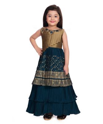 blue polyester  Gown 1