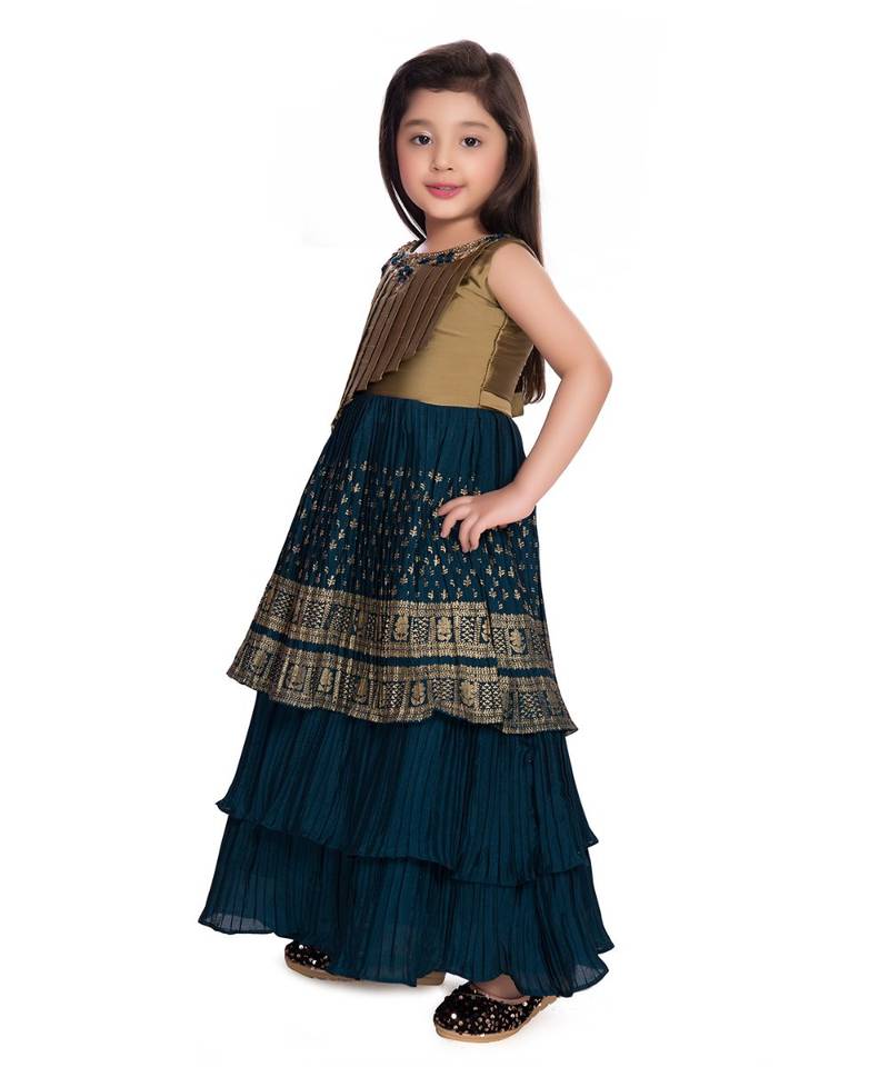 blue polyester  Gown