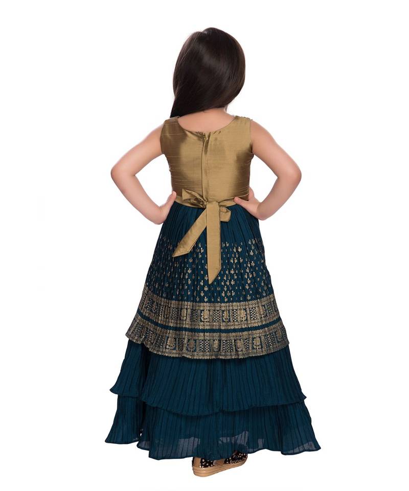 blue polyester  Gown