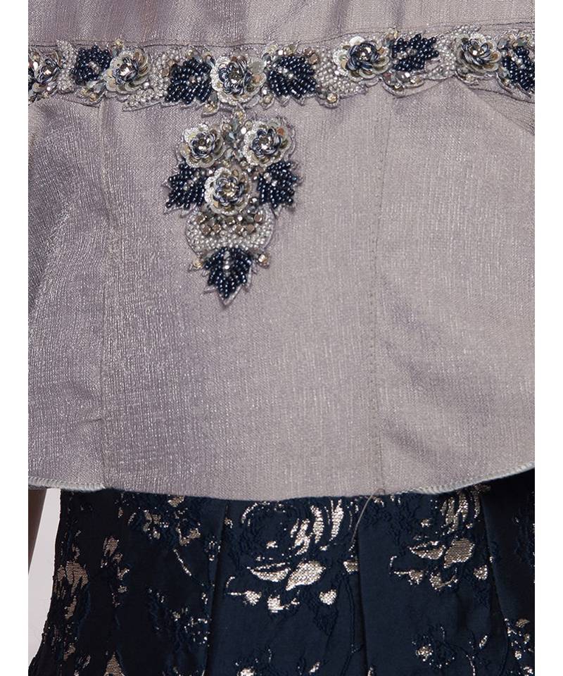 grey jaquard  Gown
