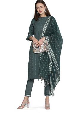 Olive weaved cotton salwar 1