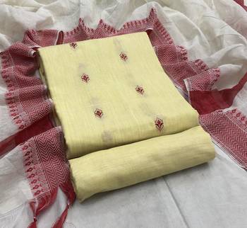 Yellow weaved cotton salwar 1