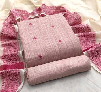 Pink weaved cotton salwar 1