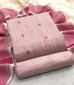 Pink weaved cotton salwar