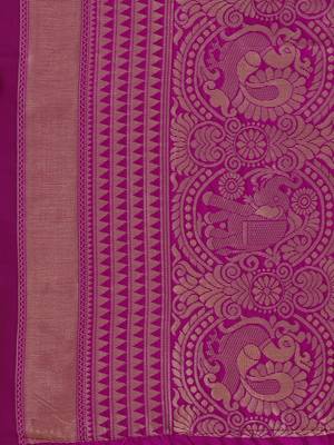 Purple woven silk blend saree saree with blouse 4