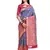 Blue woven silk blend saree saree with blouse