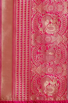Blue woven silk blend saree saree with blouse