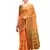 Orange woven linen saree with blouse