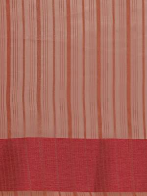 Pink woven organza saree with blouse 3