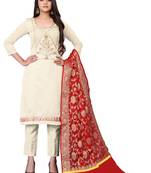 White jacquard faux chanderi salwar