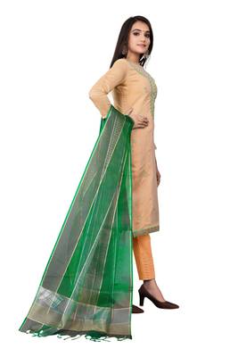 Light-peach hand embroidery faux chanderi salwar 3
