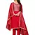 Red hand embroidery faux chanderi salwar