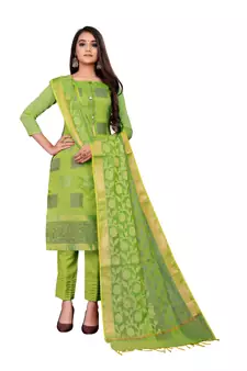 Green jacquard  salwar