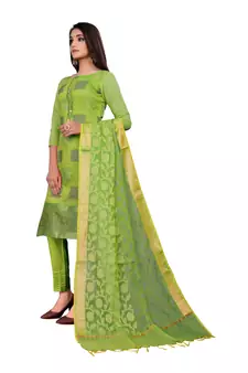 Green jacquard salwar