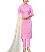 Pink embroidered cotton poly salwar