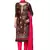 Brown embroidered cotton poly salwar