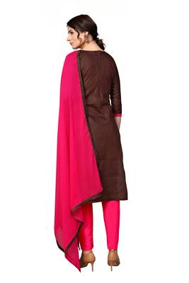 Brown embroidered cotton poly salwar 2
